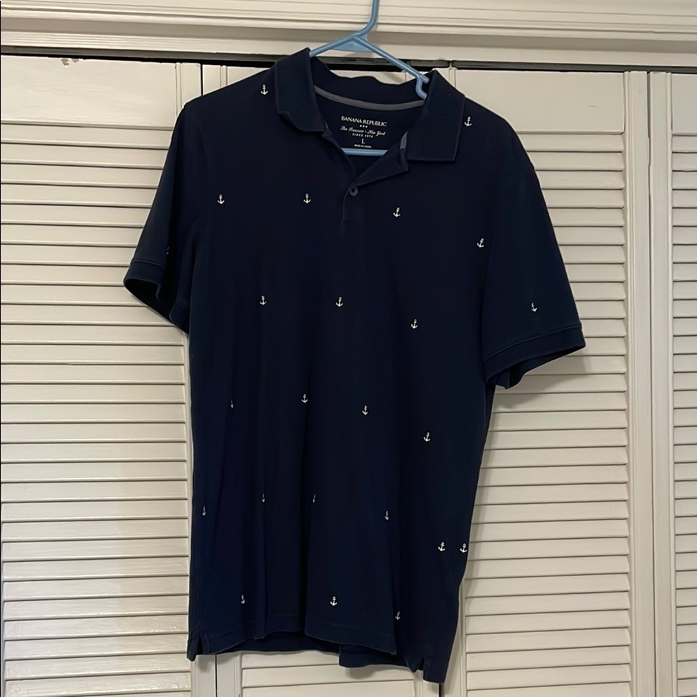 Men’s Banana Republic Anchor Print Polo Size Large